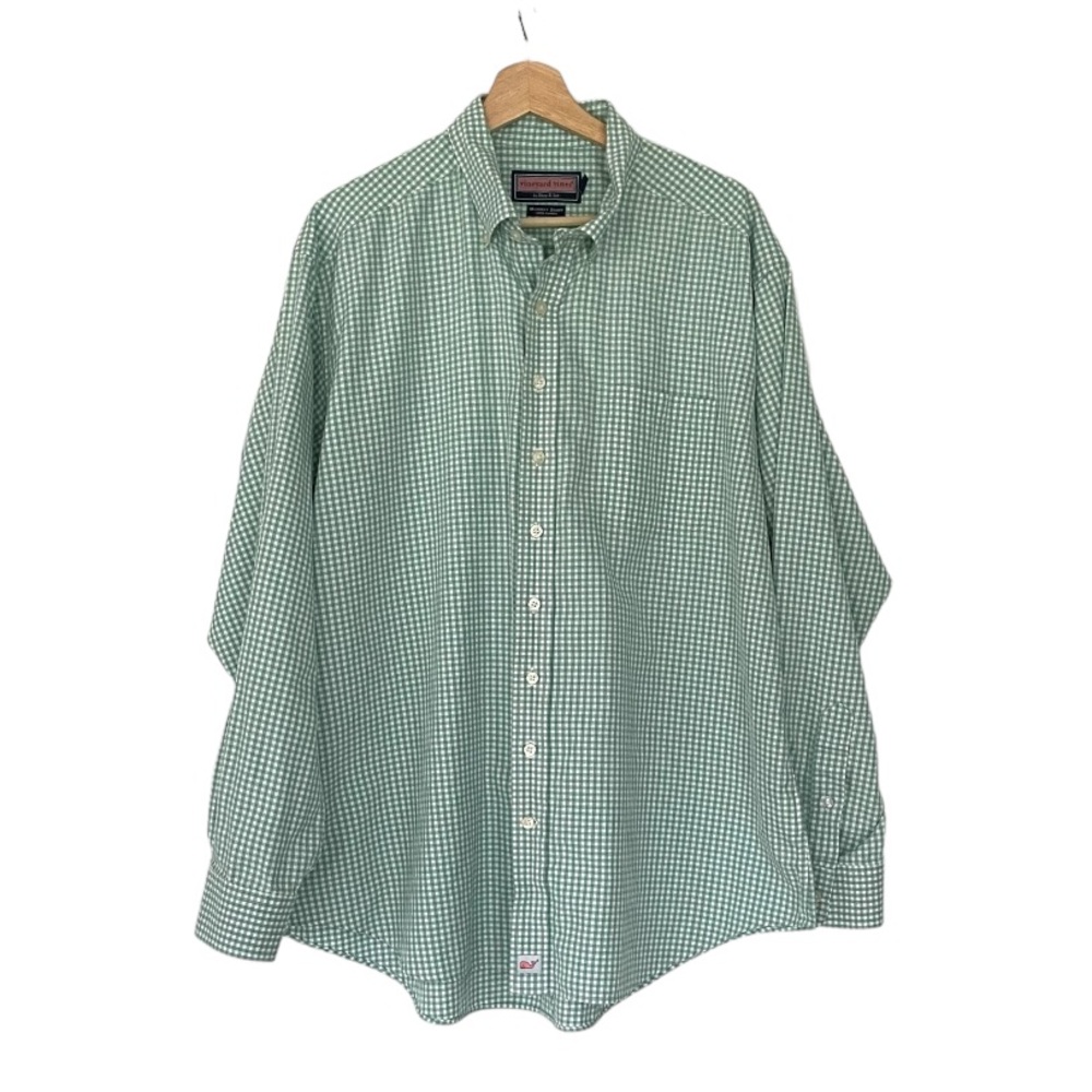 Vineyard Vines Men's Murray Button Down Shirt  XL Mint Green White